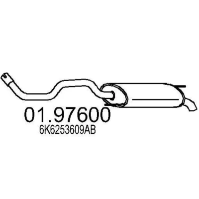 Abbildung von MTS 01.97600 Endschalldämpfer 1240 SEAT: Ibiza 2