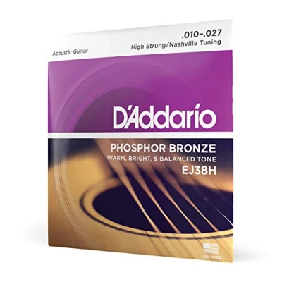 Abbildung von D&#039;Addario Gitarrensaiten Westerngitarre Akustikgitarre Acoustic Guitar Strings EJ38H Phosphor Bronze Saitensatz für 12 Saiter 0,03 cm 0,06 (.012 .027 Zoll)