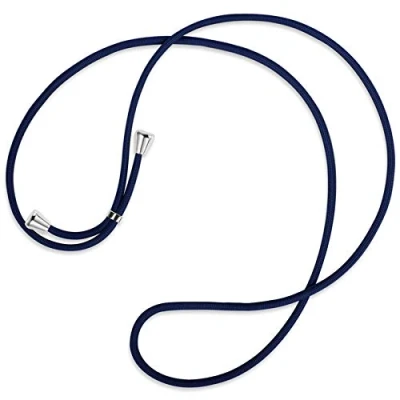 Abbildung von mtb more energy® Ersatz Band für Handykette dunkelblau inklusive Endkappen (Silber) hochwertige Austausch Kordel Seil Kette