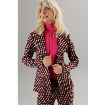 Abbildung von Aniston SELECTED Kurzblazer, mit geometrischem Allover Muster