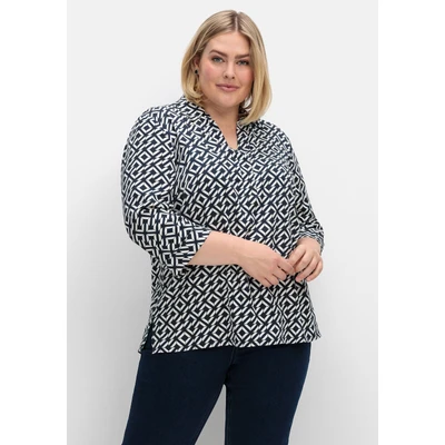 Abbildung von Sheego Bluse, Damen, Größe: 40, Offwhite gemustert