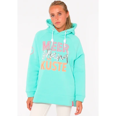 Abbildung von Zwillingsherz Hoodie &quot;&quot;Meer Strand Küste&quot;&quot;, Oversized mit Kapuze und Front Back Motiv