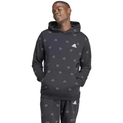 Abbildung von adidas Sportswear Seasonal Essentials Monogram Graphic Hoodie Sweatshirt, Herren, Größe: XXL, Black