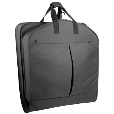 Abbildung von WallyBags® 114,3 cm Deluxe Reise Kleidersack mit extra Kapazität, Zwei Zubehörteilen, Schwarz, 45 inch, Kleidersack, cm, Zubehörtaschen