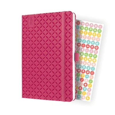 Abbildung von SIGEL J4105 Wochenkalender Jolie 2024, ca. A5, pink, Hardcover, Gummiband, Stiftschlaufe, Einstecktasche, 174 Seiten, aus nachhaltigem Papier, Terminplaner