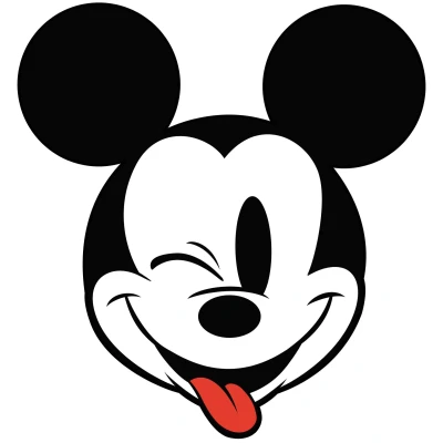 Abbildung von Komar Fototapete &quot;Mickey Head Optimism&quot;, 125x125 cm (Breite x Höhe), rund und selbstklebend