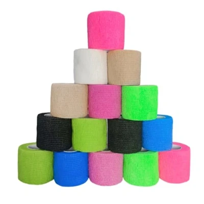 Abbildung von Selbstklebender Verband, 15 Rollen x 5cm 4,5m Non Woven Pflaster Rolle Verbandsmaterial für Mensch und Tier, Elastische Binde Bandage Fixierbinde Haftbandage Selbstklebend Sport, Haustiere(Mix)