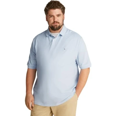 Abbildung von Tommy Hilfiger Herren Poloshirt Kurzarm 1985 Regular Fit, Blau (Breezy Blue), 5XL