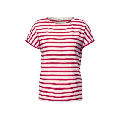 Abbildung von CECIL Damen B323558 Gestreiftes Strukturshirt, Glazed Apple Red, L