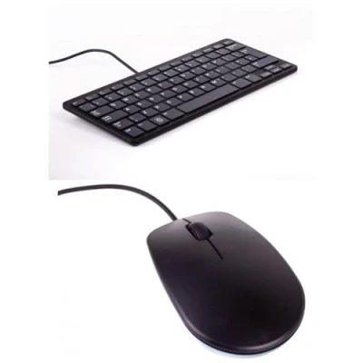 Abbildung von offizielle Raspberry Pi Maus + Tastatur, DE Layout, inkl. 3 Port USB Hub, schwarz/grau