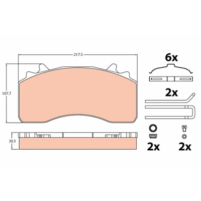Abbildung von TRW GDB5114 Bremsbelagsatz MAN: TGS, TGX, TGA