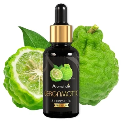 Abbildung von Aromaholik Bergamotteöl BIO 100% naturrein Ätherische Öle für Diffuser &amp; Aroma Zertifiziertes ätherisches Öl aus Indien Bergamot Essential Oils 30ml Sauna Massage