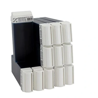 Abbildung von EpilWax Wachspatronen Set mit 12 Azulene Warmwachspatronen zur Haarentfernung Enthaarungswachs 100 ml Roll on Nachfüller