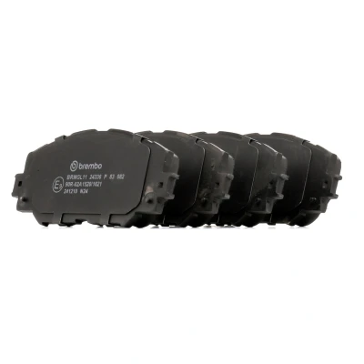 Abbildung von BREMBO P 83 082 Bremsbelagsatz exkl. Verschleißwarnkontakt ohne Zubehör TOYOTA: Yaris III Schrägheck, RAV4 SUV, Corolla X Limousine