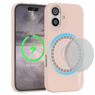 Abbildung von EAZY Case Silikonhülle für iPhone 16 Hülle mit Qi Charging Silikon Schwarz weich stoßfeste Handyhülle Schutzhülle Kameraschutz Dünn Premium Schutz Cover TPU Phone Bumper in Rosa Braun