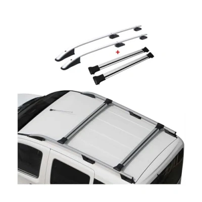 Abbildung von OMAC Dachreling + Dachträger kompatibel mit Ford Tourneo Custom 2013 2024 L1 Aluminium Silber 4X
