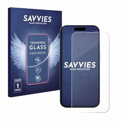 Abbildung von Savvies Panzer Schutz Glas für Apple iPhone 15 Plus 9H Hartglas, Anti Fingerprint, Displayschutz