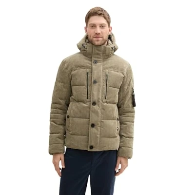 Abbildung von TOM Tailor Puffer Winterjacke, Herren, Größe: XXL, Jungle soil green corduroy