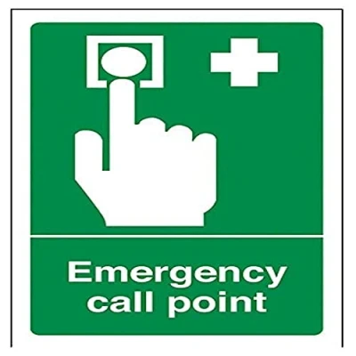 Abbildung von vsafety 23009 ag r &quot;NOTRUF Point&quot; Safe Zustand Allgemeine Zeichen, starrer Kunststoff, Hochformat, 100 mm x 150 mm, grün