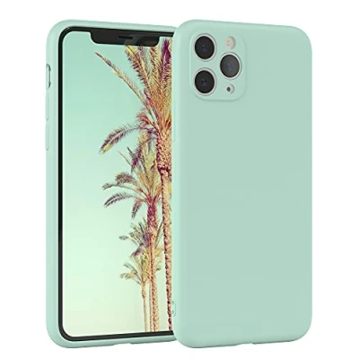 Abbildung von EAZY Case Silikonhülle für iPhone 11 Pro Hülle Silikon Grün weich stoßfeste Handyhülle Schutzhülle mit Kameraschutz Dünn Premium Schutz Cover TPU Phone Bumper in Mint