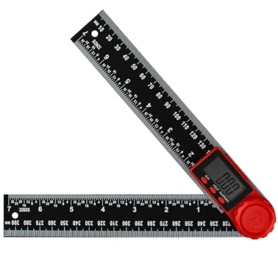 Abbildung von 1pcs Winkellehre,Winkelmesser,400 mm Digitaler Winkelmesser,360Rotierender Winkelmesser Digital mit Anzeige Größes und Bildschirm Hold,für DIY,Holzbearbeitung,Bauwesen,Messung,Schwarz