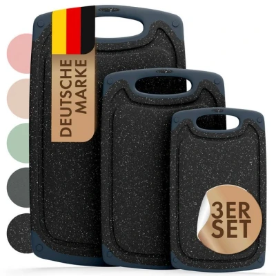 Abbildung von Blumtal Schneidebrett Frühstücksbrettchen Kunststoff, 2er /3er Set, verschiedene Größen, (3 St), Brettchen spülmaschinenfest Kunststoff BPA frei