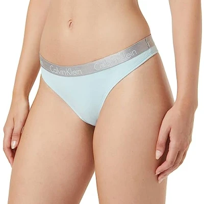 Abbildung von Calvin Klein Damen String Tanga, Blau (Aqua Blue), L