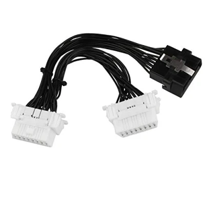 Abbildung von Futheda OBD II OBD2 1 auf 2 Auto Kabelverbinder, 16 polig, Splitter Verlängerung, x Stecker und Buchse, Verlängerungskabel Adapter 15 cm