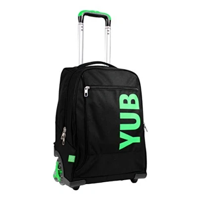 Abbildung von Yub TROLLEY URBAN FLUO, Rucksack mit Trolleyfunktion, Schulranzen Rollen, 3 in 1, ab 1. Klasse, für Schule, Gymnasium, Reisen&amp;Freizeit, Mädchen&amp;Jungen, schwarz