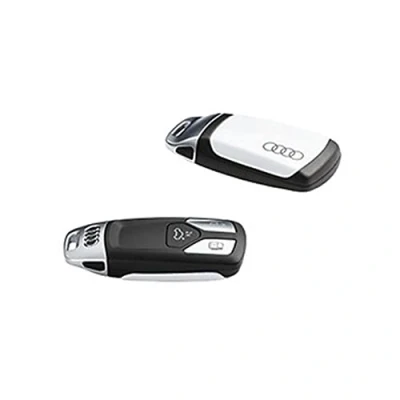 Abbildung von Audi 8W0071208S9R Schlüsselblende Cover, mit Ringe Logo, nur für Schlüssel 4M0959754 8W0959754 8S0959754 *ohne* Chromspange (gletscherweiß)