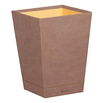 Abbildung von Rhodia 194621C Papierkorb 27x27x32cm, aus Kunstleder, elegant und praktisch, 1 Stück, Rosenholz