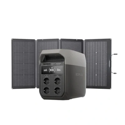 Abbildung von EcoFlow DELTA 3 Tragbare Powerstation mit 220 W Solarpanel, 1 024 kWh Solargenerator, Balkonkraftwerk,Schnelllade Netzteil für Camping, Wohnmobile, Wohnen und Backup Leistung