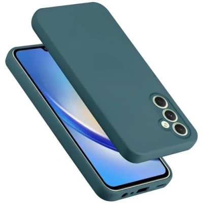 Abbildung von Cadorabo Hülle kompatibel mit Samsung Galaxy A34 5G Silikon Handyhülle für Case aus flüssigem Silikon, Kratzfeste und stoßfeste Schutzhülle Liquid GRÜN