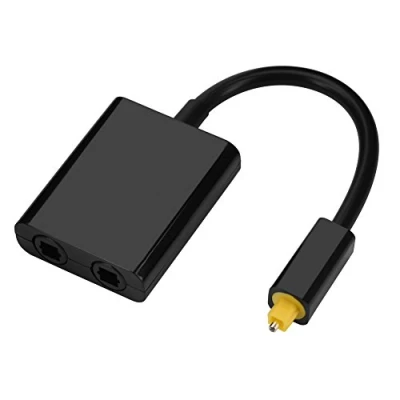 Abbildung von optischer Kabel Splitter, 1 in 2 Out Digitaler Toslink Glasfaser Audio Splitter Adapter für CD/DVD Player(Schwarz)