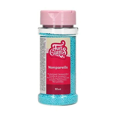Abbildung von FunCakes Nonpareils Blau: Kuchenstreusel, großartiger Geschmack, perfekt zum Dekorieren von Kuchen. 80 g.