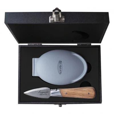 Abbildung von Laguiole Style de Vie Austernmesser Eiche mit Austernhalter Geschenkset