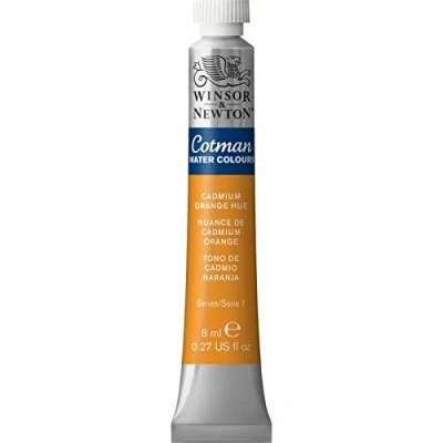 Abbildung von Winsor &amp; Newton 8840082 Cotman Aquarellfarbe Studio Wasserfarben, lebendige hochwertige Farben mit sehr guten Verarbeitungseigenschaften 8ml Tube Kadmiumorange Farbton