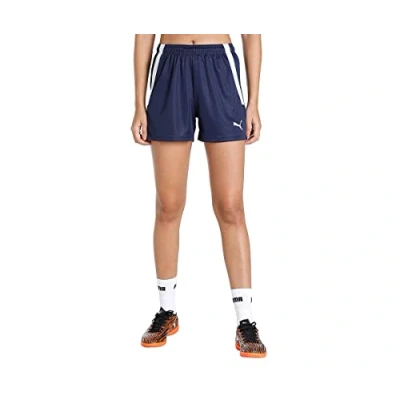 Abbildung von Puma Teamliga kurze Sporthose, Damen, Größe: XL, Peacoat/white