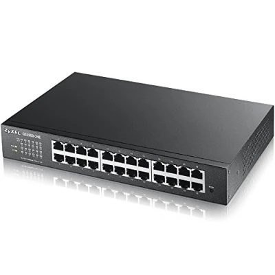 Abbildung von Zyxel 24 Port Gigabit Switch Smart verwaltet Desktop /Rackmontage und lüfterloses Design VLAN, IGMP, QoS Begrenzter lebenslanger Schutz [GS1900 24E]