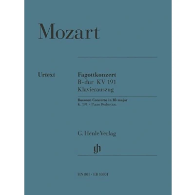 Abbildung von Konzert B Dur KV 191 Fag Orch. Fagott, Klavier: Besetzung: Fagott und Klavier (G. Henle Urtext Ausgabe)