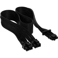 Abbildung von Corsair Premium 600W PCIe 5.0 / Gen 5 12VHPWR Netzteilkabel Passend für Typ 4 Netzteile über Zwei 8 Pin Anschlüsse 12+4 Stecker Mesh Paracord Ummantelung Schwarz