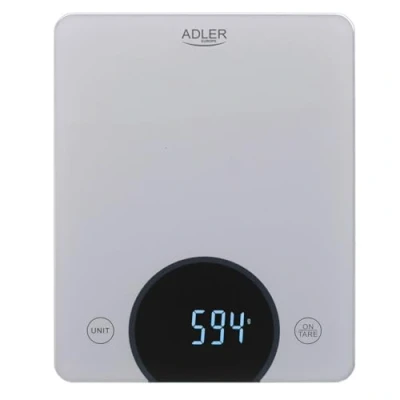 Abbildung von Adler AD 3173s Küchengewicht, bis 10 kg, Küchenwaage mit LED Anzeige, grau