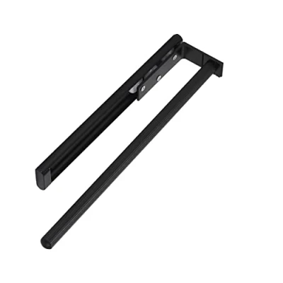 Abbildung von SO TECH® Teleskop Handtuchhalter TED Aluminium schwarz matt für Bad oder Küche, 1 armig (325 487 mm, ausziehbar)
