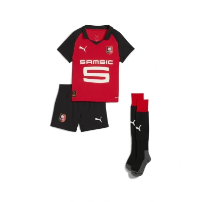 Abbildung von Puma Stade Rennais FC 25/26 Heimtrikot Minikit Kinder Mit Color Blocking Red/Black Größe: 2 3Y