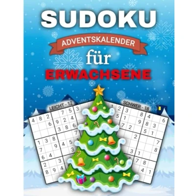 Abbildung von Sudoku Adventskalender für Erwachsene: Weihnachts Rätselspaß 24 Tage, 72 Sudokus von leicht bis schwer mit allen Lösungen