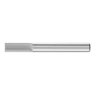 Abbildung von PFERD HM Frässtift, Zylinderform ZYAS mit Stirnverzahnung, Zahnung MICRO, Frässtift ø 6mm, Schaft Länge 55mm, 21100276 für die Feinbearbeitung auf nahezu allen Materialien bis 68 HRC