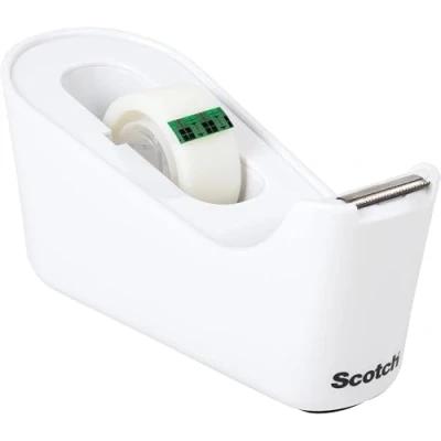 Abbildung von Scotch Klebeband Abroller C18, Weiß + Magic Unsichtbares Klebeband, 19 mm x 33 m, 1 Rolle/Packung