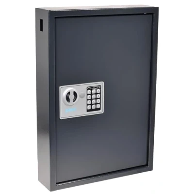 Abbildung von Pavo 8033911 Schlüssel Kasten/Schrank/Tresor, High security mit elektronische Sicherung, 50 Haken seitlichem Schlüsseleinwurf, dunkelgrau