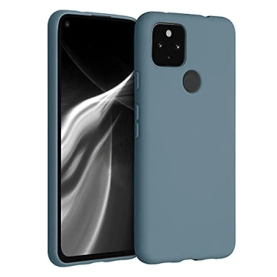 Abbildung von kwmobile Hülle kompatibel mit Google Pixel 4a 5G weiches TPU Silikon Case Cover geeignet für kabelloses Laden Arctic Night