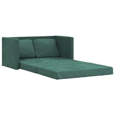 Abbildung von vidaXL Sofa Bodensofa mit Schlaffunktion Dunkelgrün 122x204x55 cm Samt